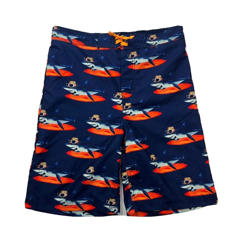 Tommy Bahama Boys XL Sharks Surfboards Hat Sunglasses Swim‎ Trunks Kids Shorts